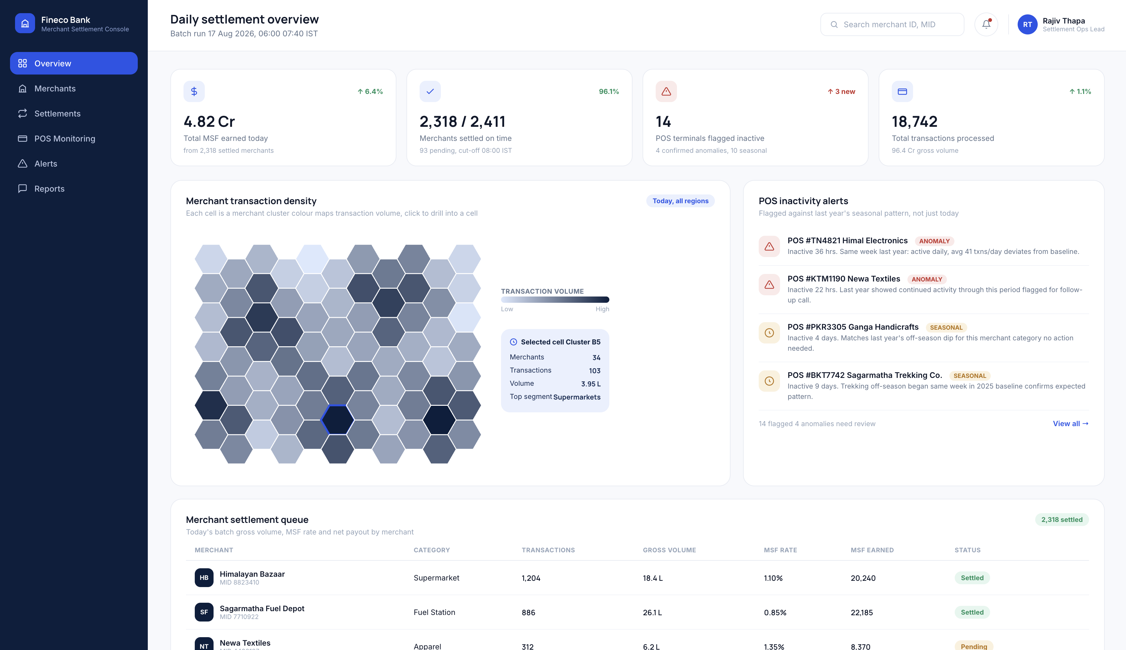 Merchant Management & Settlement Intelligence Platform product image